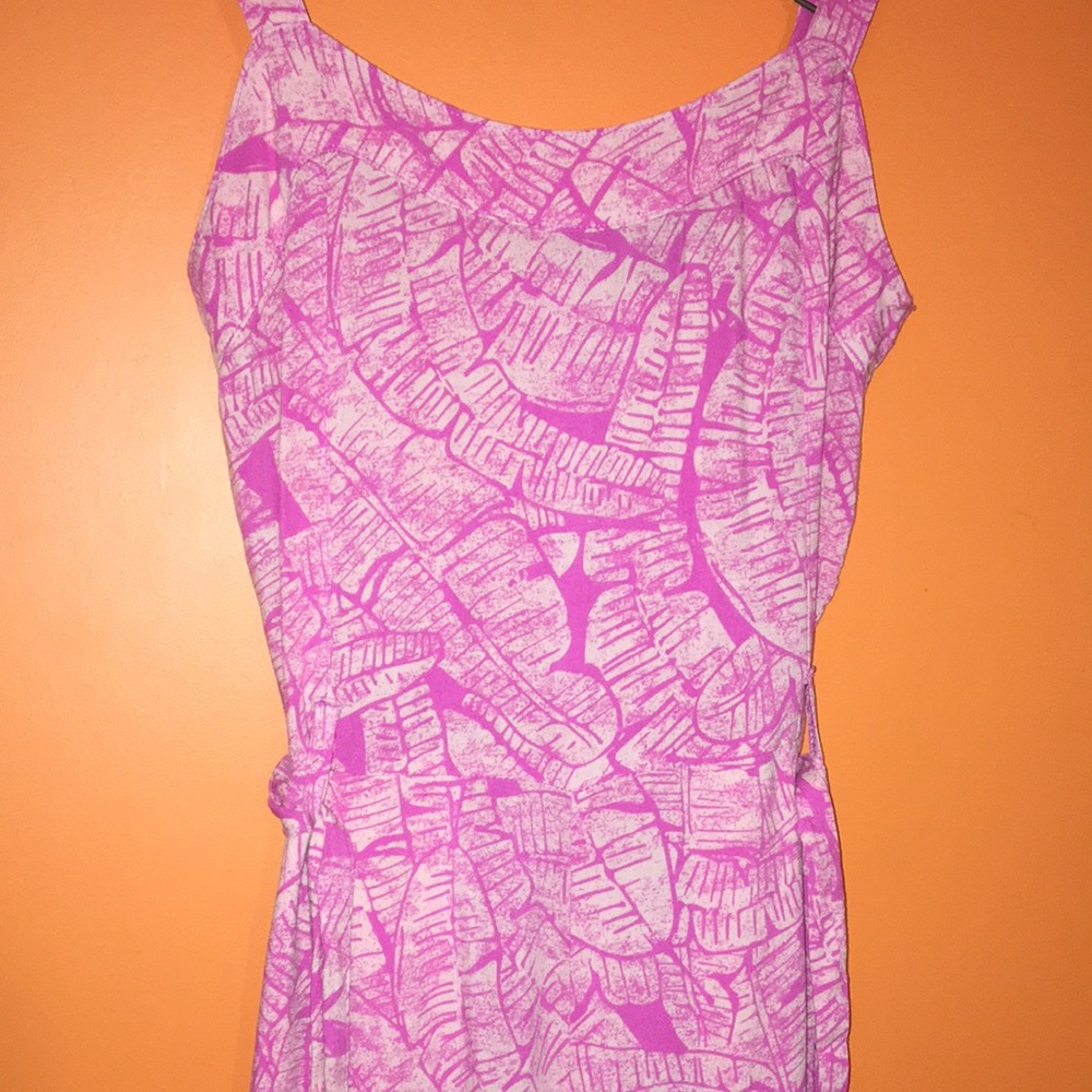 Margaritaville Pink Palm Patterned Wide Leg Pant Overall Jumpsuit Size Small XS - Picture 14 of 16